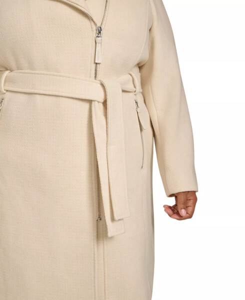 Womens Plus Size Belted Asymmetric Wrap Coat, Created for Modazone Nude - 4