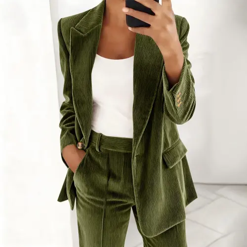 Women's Plus Size Casual Solid Long Blazers Open Front Long Sleeve Lapel Pocket Work Office Blazer Jackets Business Blazer Oversized Cardigan Overcoat Suit - PURCOLT (1)
