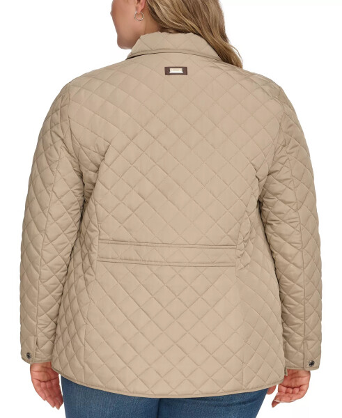 Womens Plus Size Collared Quilted Coat Birch - 2