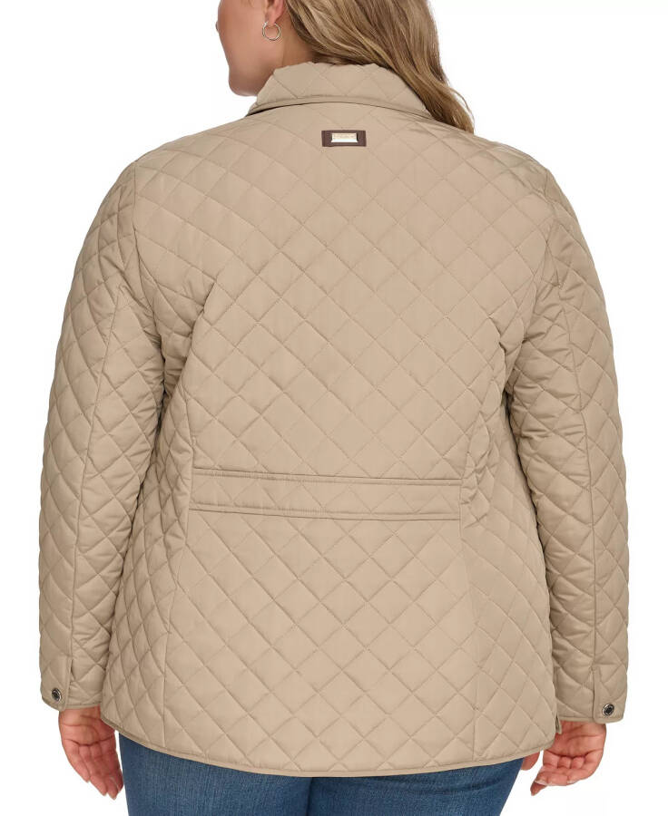 Womens Plus Size Collared Quilted Coat Birch - 2