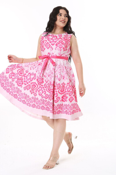 Women's Plus Size Colored Back Hidden Zipper Dress 65N38154 - 9