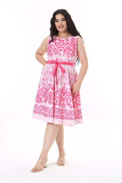 Women's Plus Size Colored Back Hidden Zipper Dress 65N38154 - 3