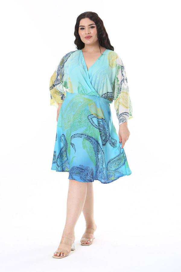 Women's Plus Size Colorful Crepe Chiffon Fabric Unlined Back Zipper Dress 65N38149 - 14