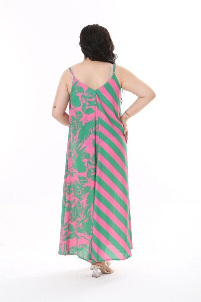 Women's Plus Size Green Strapless Long Crepe Dress 65N38164 - 15