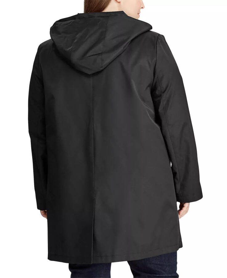 Womens Plus Size Hooded A-Line Raincoat, Created for Modazone Black - 6