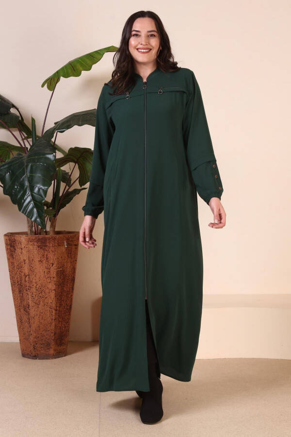 Women's Plus Size Kaftan Dress with Button Detail Sleeves for Summer - 12