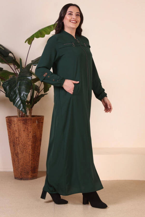 Women's Plus Size Kaftan Dress with Button Detail Sleeves for Summer - 22