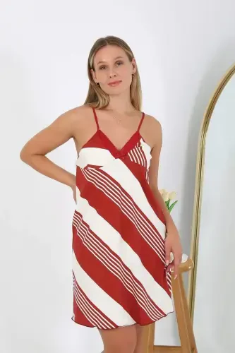 Women's Plus Size Nightgown with Spaghetti Straps 98513 - 1