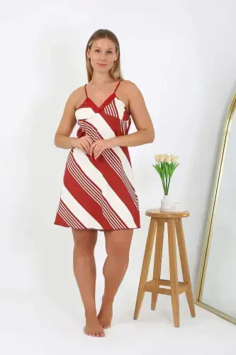 Women's Plus Size Nightgown with Spaghetti Straps 98513 - 5