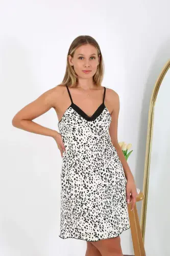 Women's Plus Size Nightgown with Straps 98511 - 6