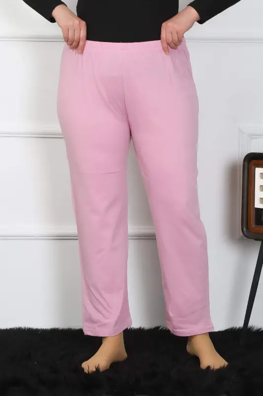 Women's Plus Size Pink Single Pajama Bottom 27505 - 3