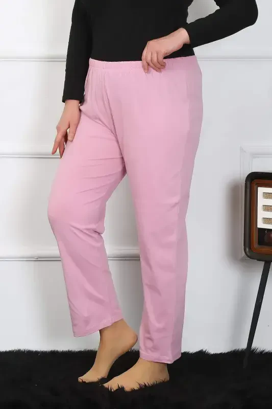 Women's Plus Size Pink Single Pajama Bottom 27505 - 4