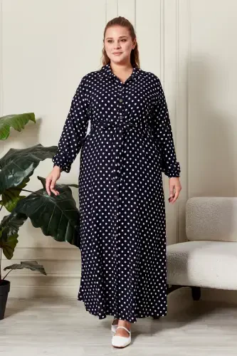Women's Plus Size Polka Dot Dress - 1