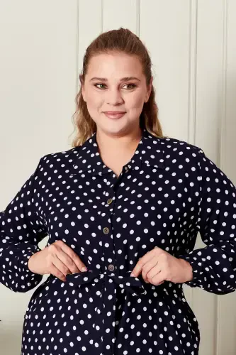 Women's Plus Size Polka Dot Dress - FERACE (1)