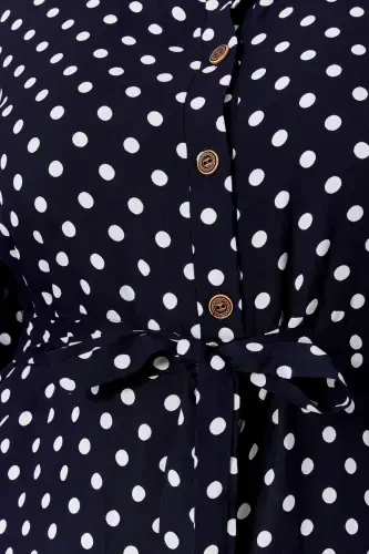 Women's Plus Size Polka Dot Dress - 3