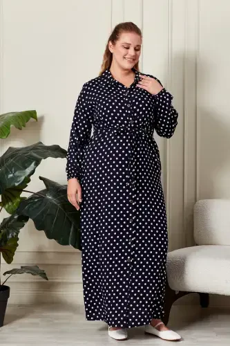 Women's Plus Size Polka Dot Dress - 6