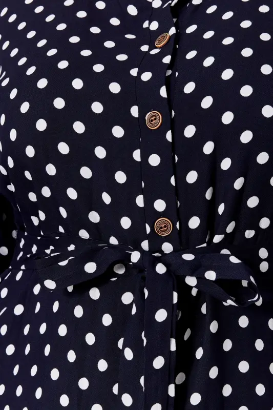 Women's Plus Size Polka Dot Dress - 3