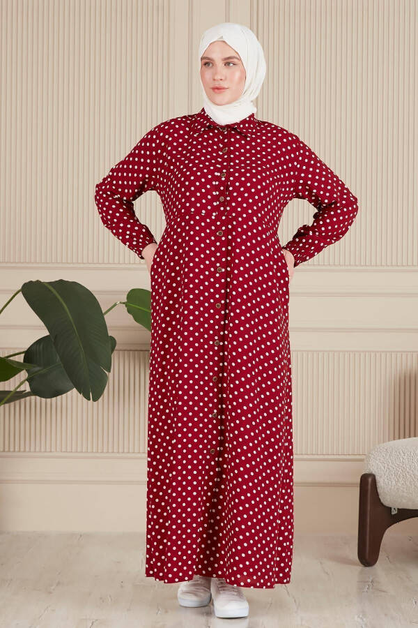 Women's Plus Size Polka Dot Dress - 15