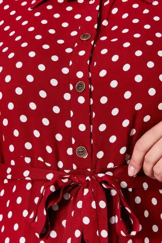 Women's Plus Size Polka Dot Dress - 3