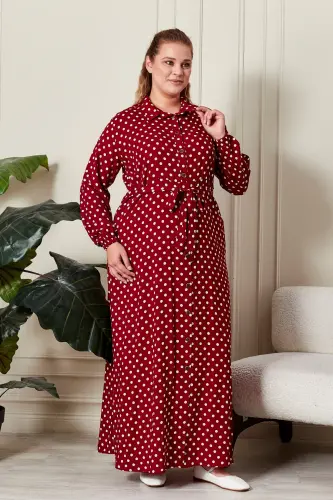 Women's Plus Size Polka Dot Dress - 6