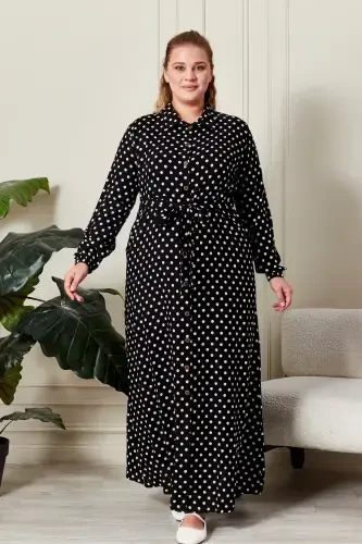 Women's Plus Size Polka Dot Dress - 4