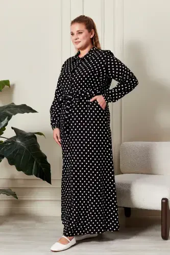 Women's Plus Size Polka Dot Dress - 5