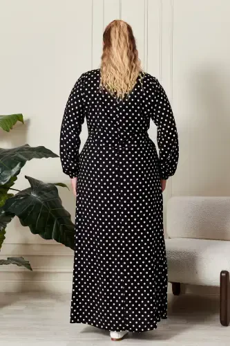 Women's Plus Size Polka Dot Dress - 7