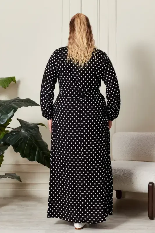 Women's Plus Size Polka Dot Dress - 7