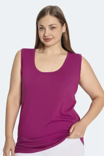 Women's Plus Size Racerback Sleeveless Cotton Lycra Sports Tank Top - 1