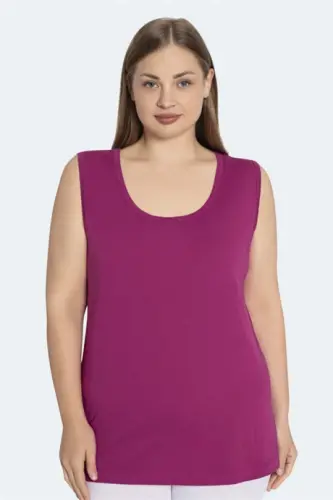 Women's Plus Size Racerback Sleeveless Cotton Lycra Sports Tank Top - 3