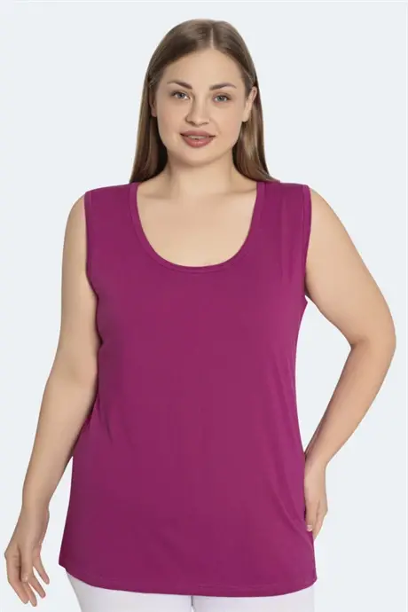 Women's Plus Size Racerback Sleeveless Cotton Lycra Sports Tank Top - 5