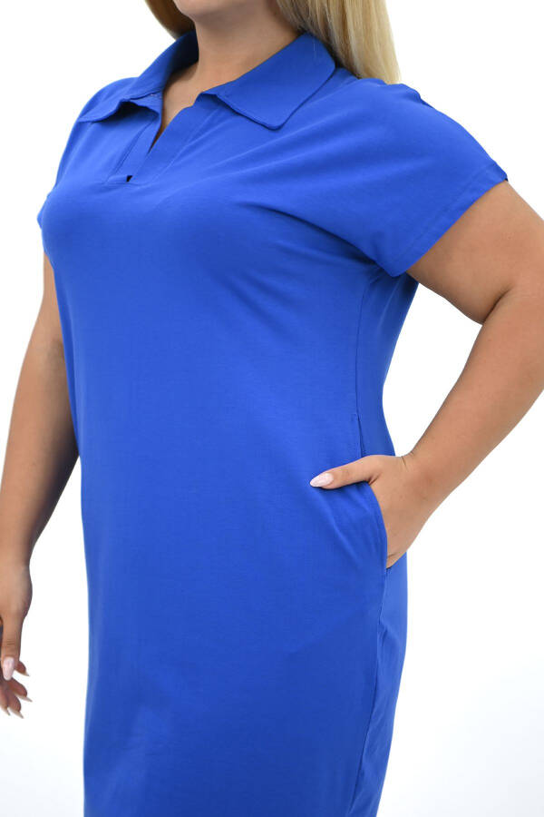 Women's Plus Size Shirt Collar Dress 5263-25 - 5