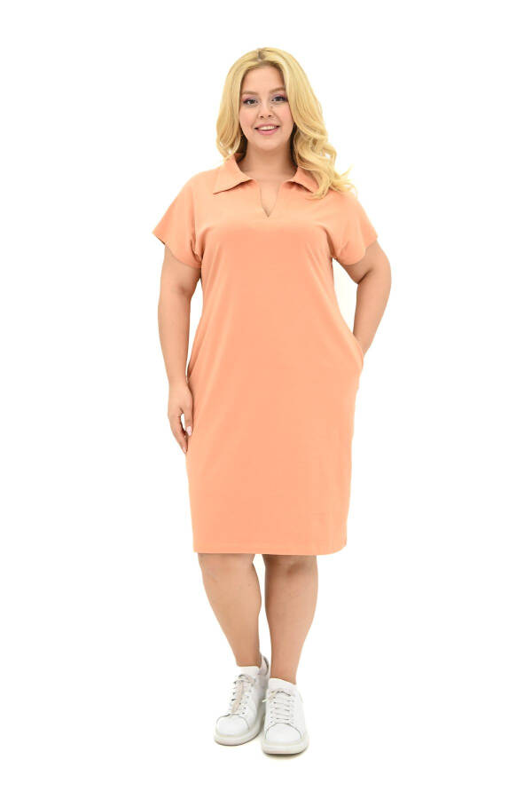 Women's Plus Size Shirt Collar Dress 5263-25 - 1