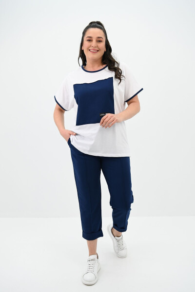 Women's Plus Size Short Sleeve Tracksuit 8091-24 - 1