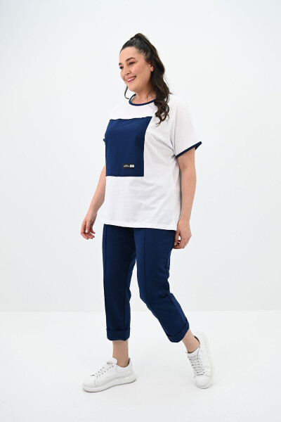 Women's Plus Size Short Sleeve Tracksuit 8091-24 - 2