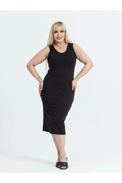 Women's Plus Size Sleeveless Stretchy Viscose Dress - 6