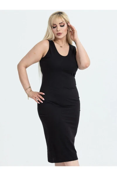 Women's Plus Size Sleeveless Stretchy Viscose Dress - 9