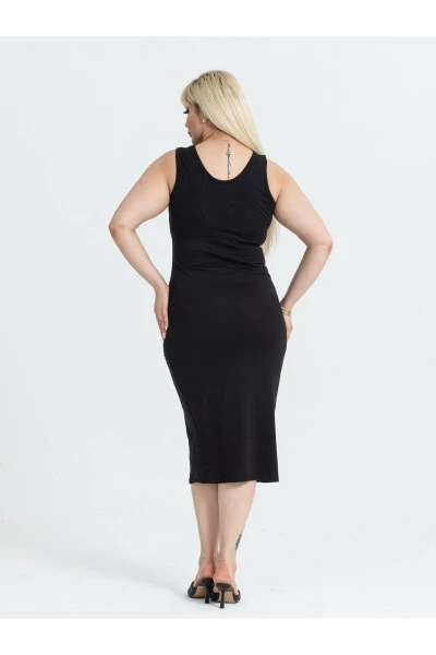 Women's Plus Size Sleeveless Stretchy Viscose Dress - 5