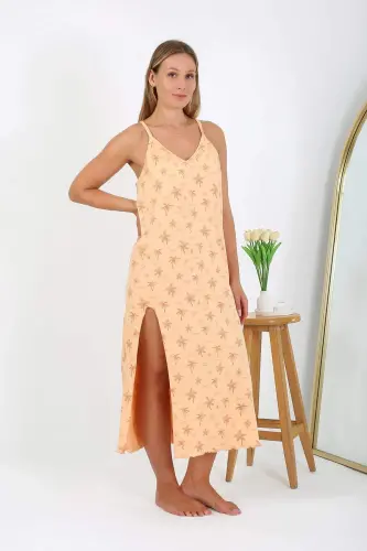 Women's Plus Size Spaghetti Strap Long Nightgown 12110 - 6