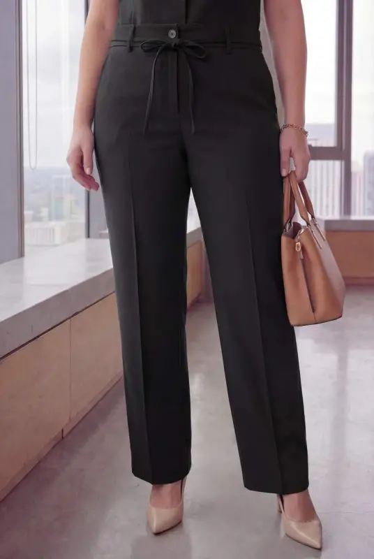 Women's Plus Size Vest Trousers Set Black - 3