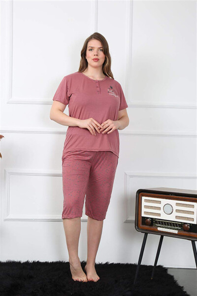 Women's Plus Size Viscon Capri Pajama Set 202201 - 5