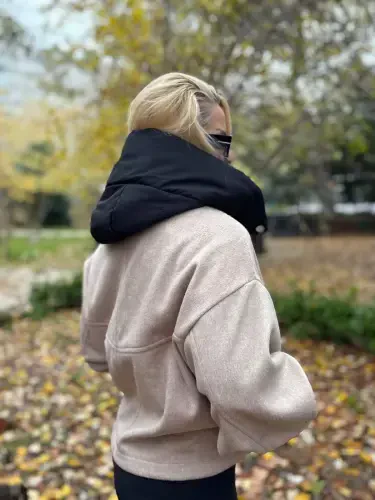 Women's Pocket Detailed Cashmere Collar and Sleeve Cuffed Coat 748 - BÜYÜKBEDENIZ (1)