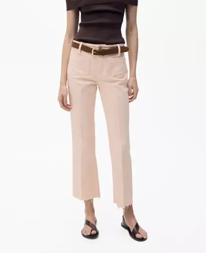 Women's Pocketed Flared Cropped Jeans - 1