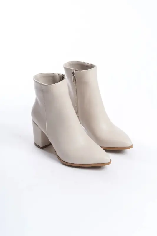 women's pointed toe boot - beige - 3