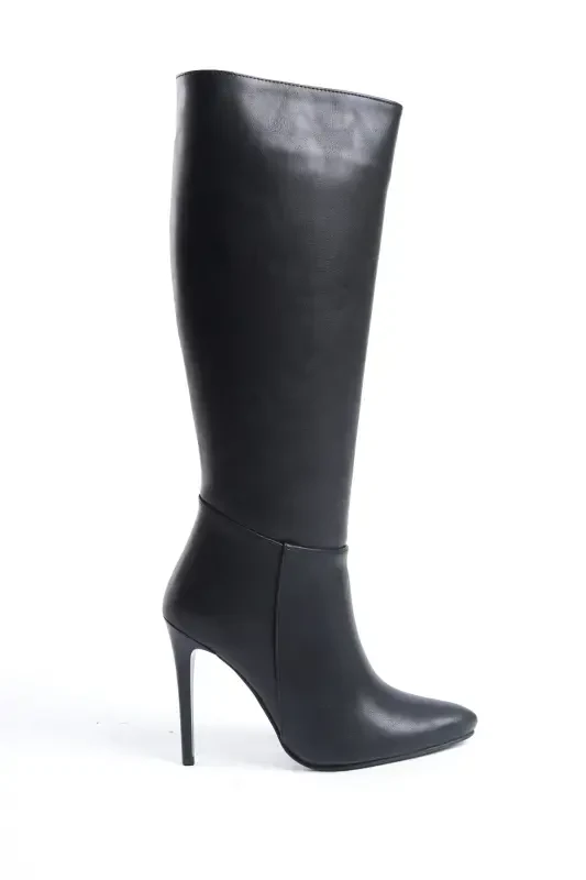 Women's pointed toe, half-zip, stiletto heel boots. - SHOESERS