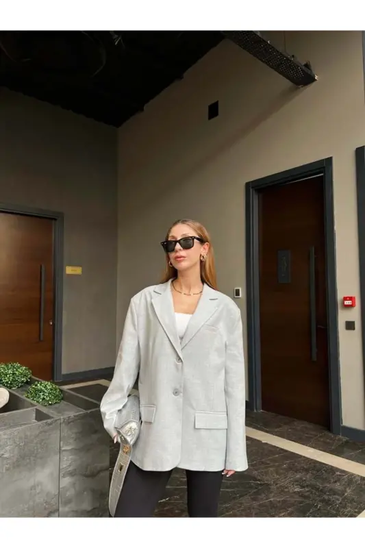 Women's Polyviscose Oversized Jacket - 3