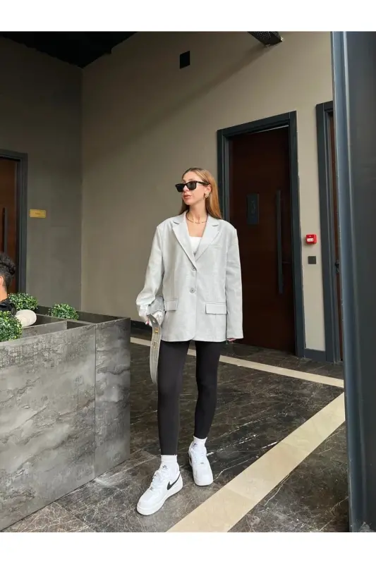 Women's Polyviscose Oversized Jacket - 4