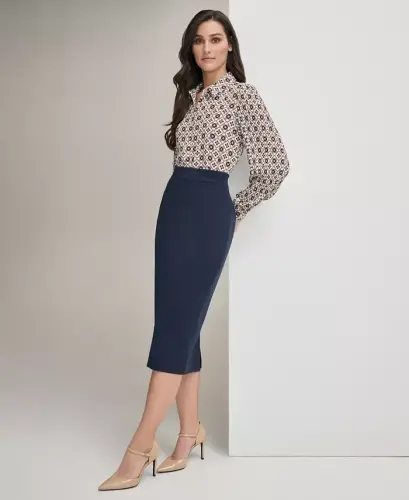 Women's Ponte Pencil Midi Skirt - 5