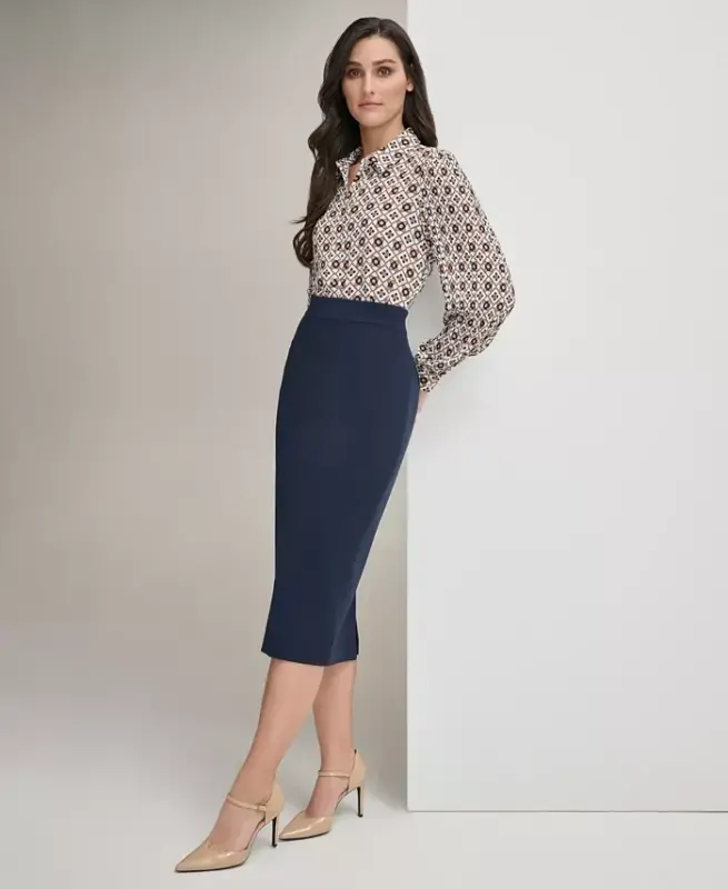 Women's Ponte Pencil Midi Skirt - 5