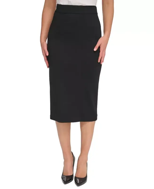 Women's Ponte Pencil Midi Skirt - 1